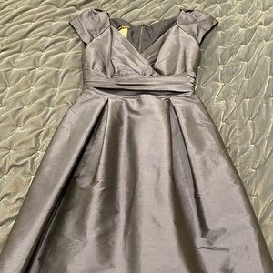 Navy a-line bridesmaid dress with pockets